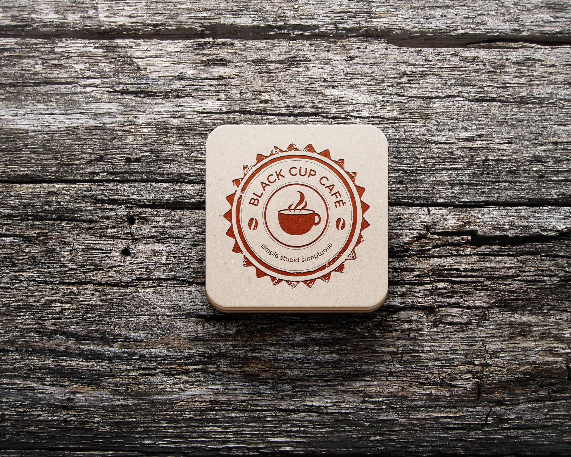 Black Cup Café coaster