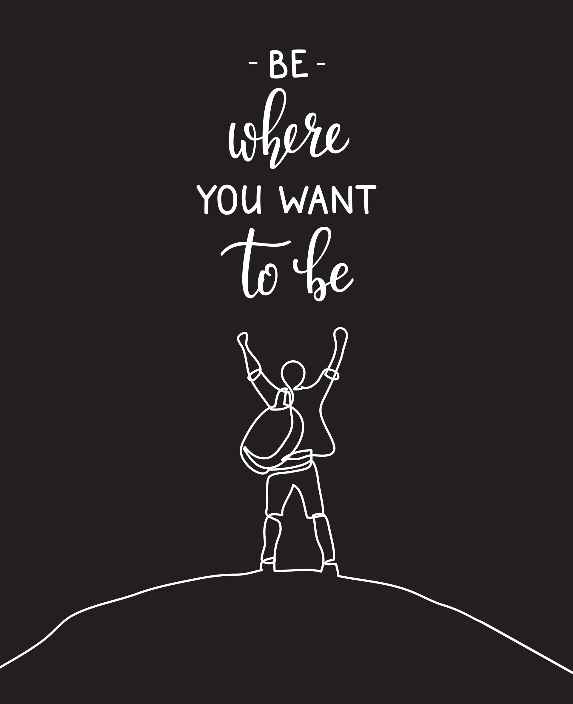 Be where you want to be wall art