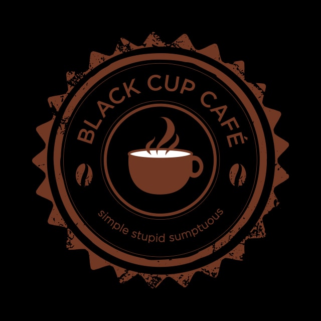 Black Cup Café logo on cream