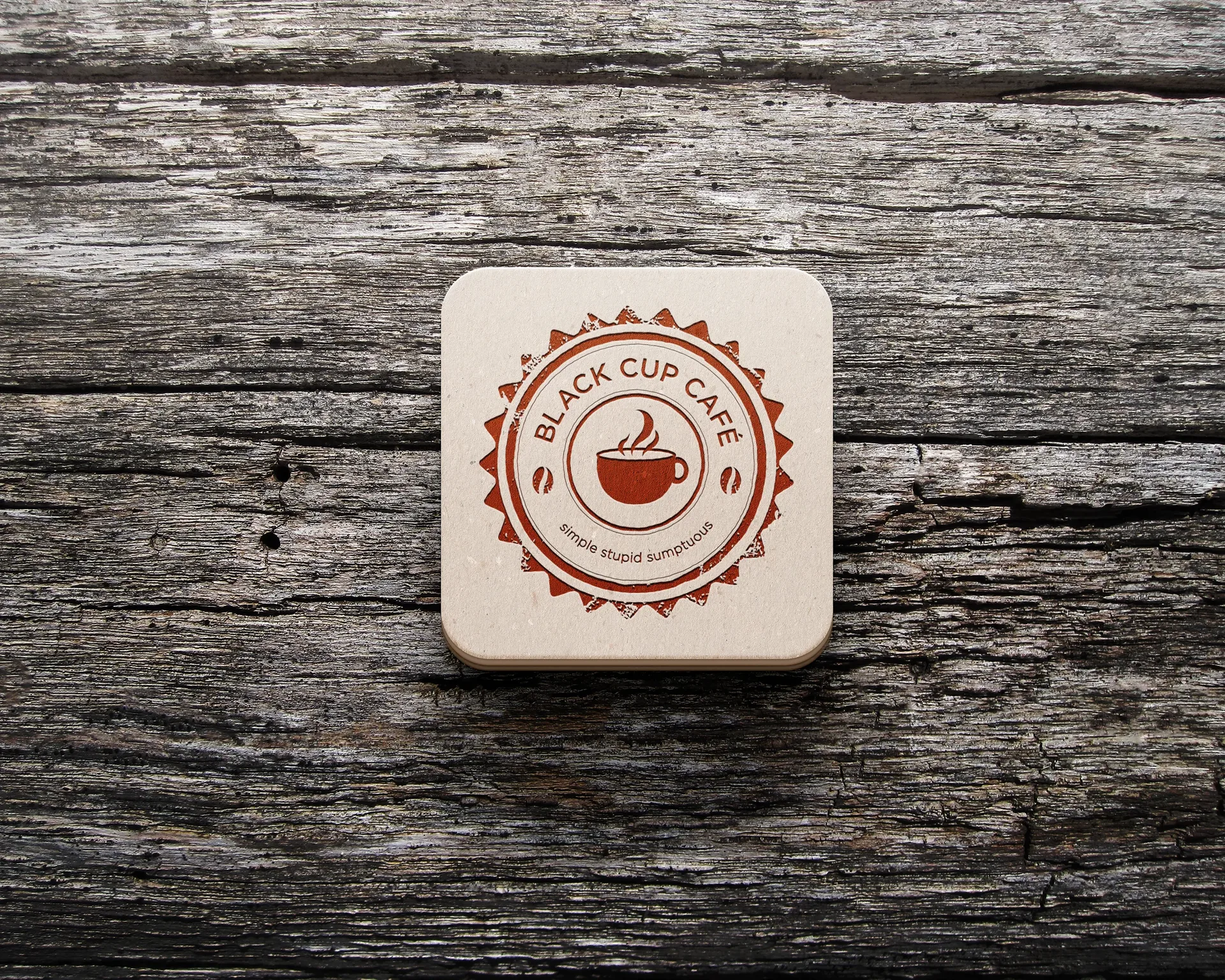 Black Cup Café coaster