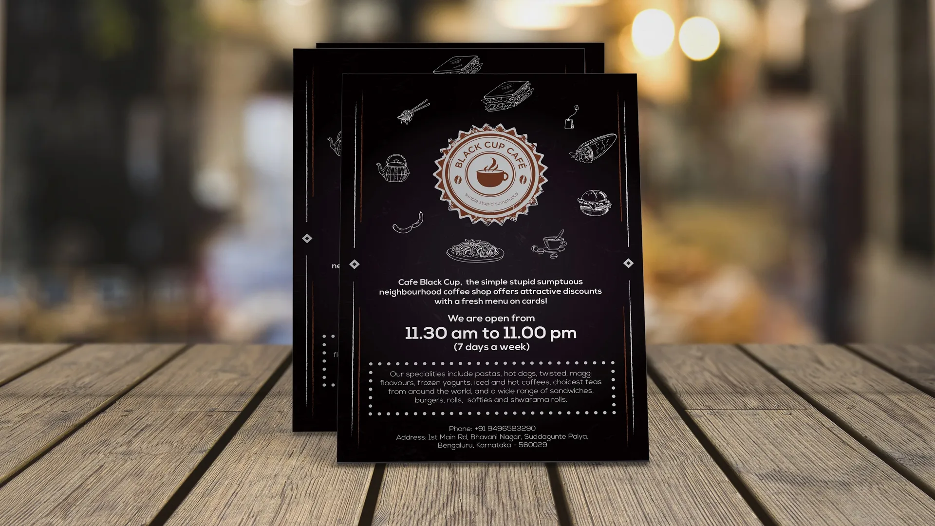 Black Cup Café flyer design