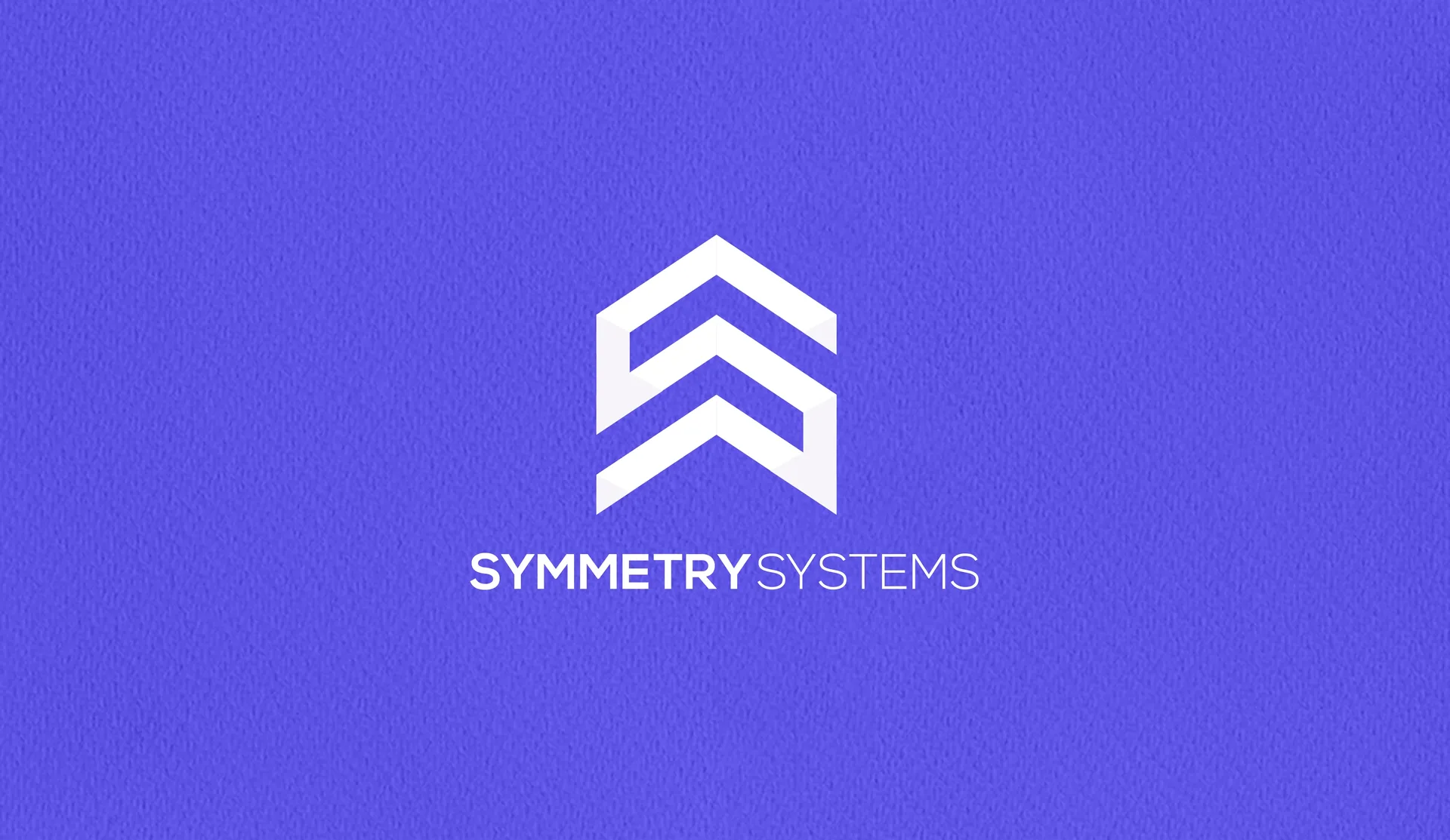 Symmetry Systems logo on brand purple
