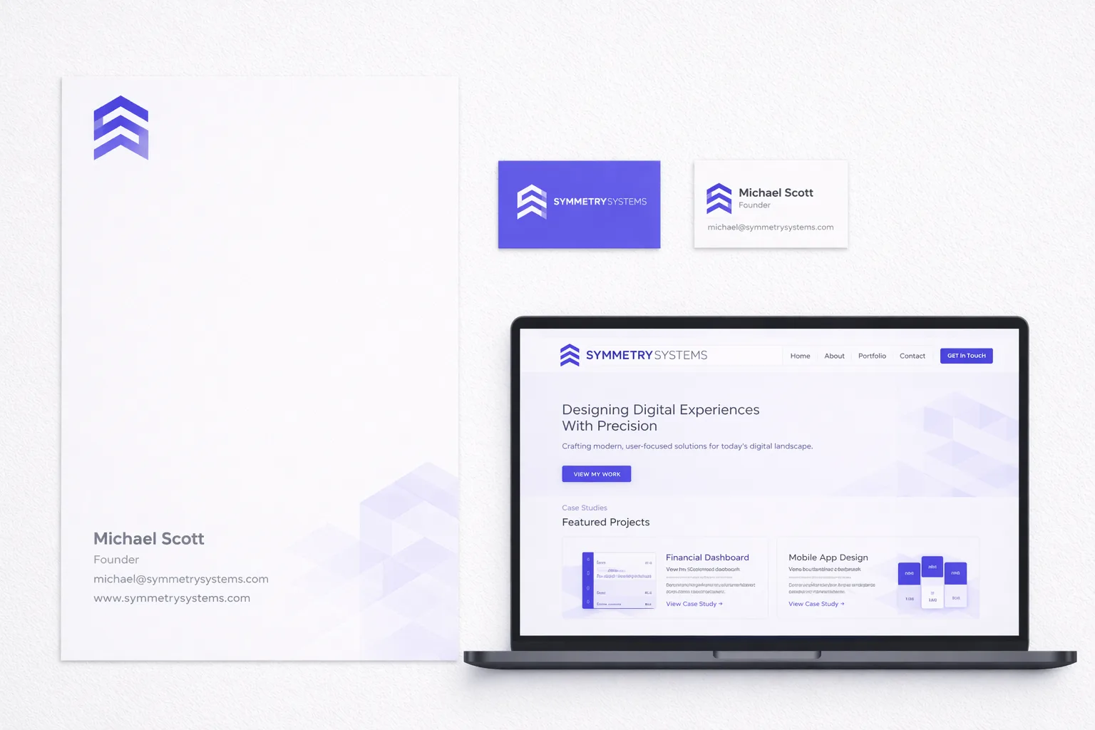 Symmetry Systems brand mockup