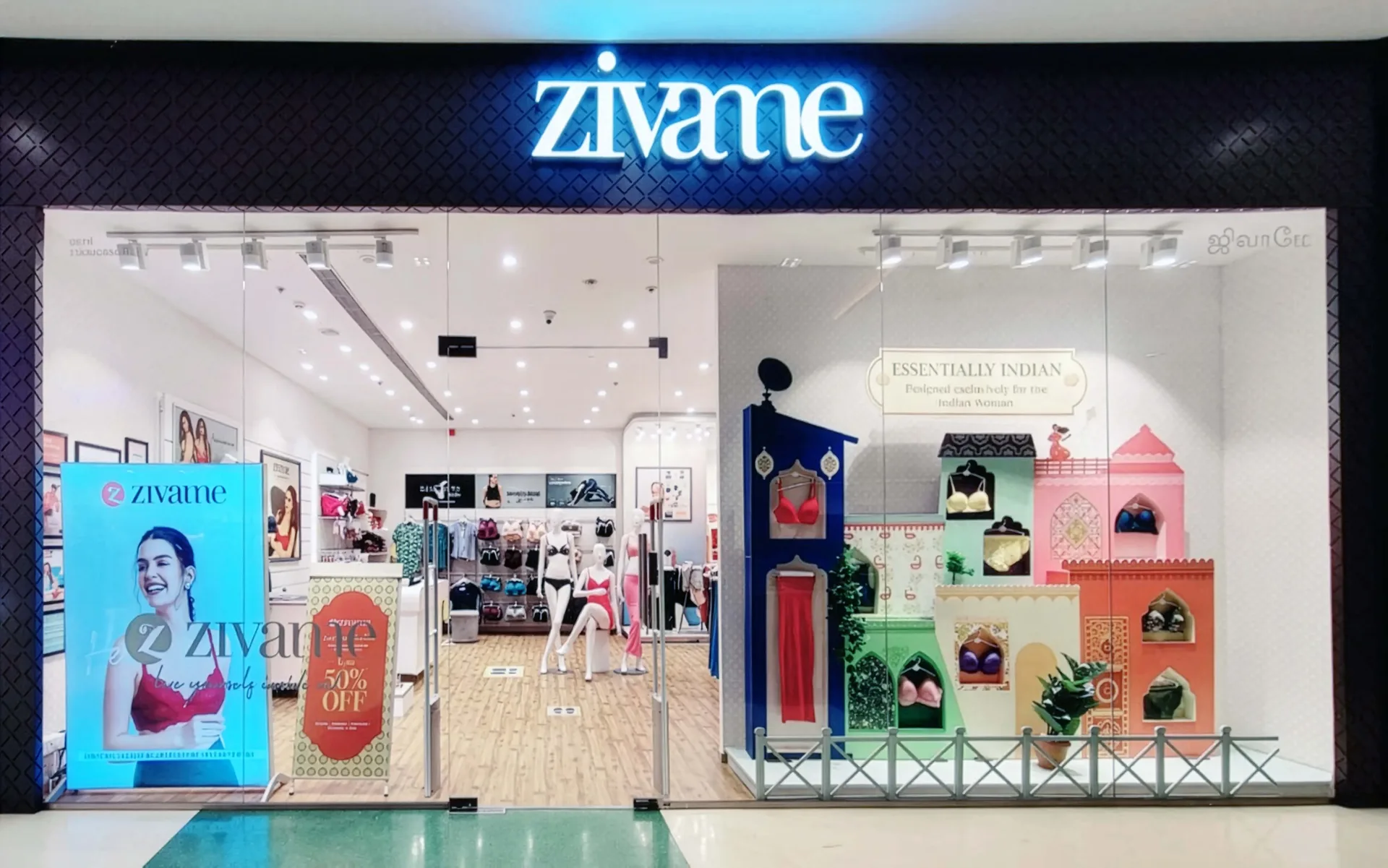 Essentially Indian summer campaign window display for Zivame, view 10