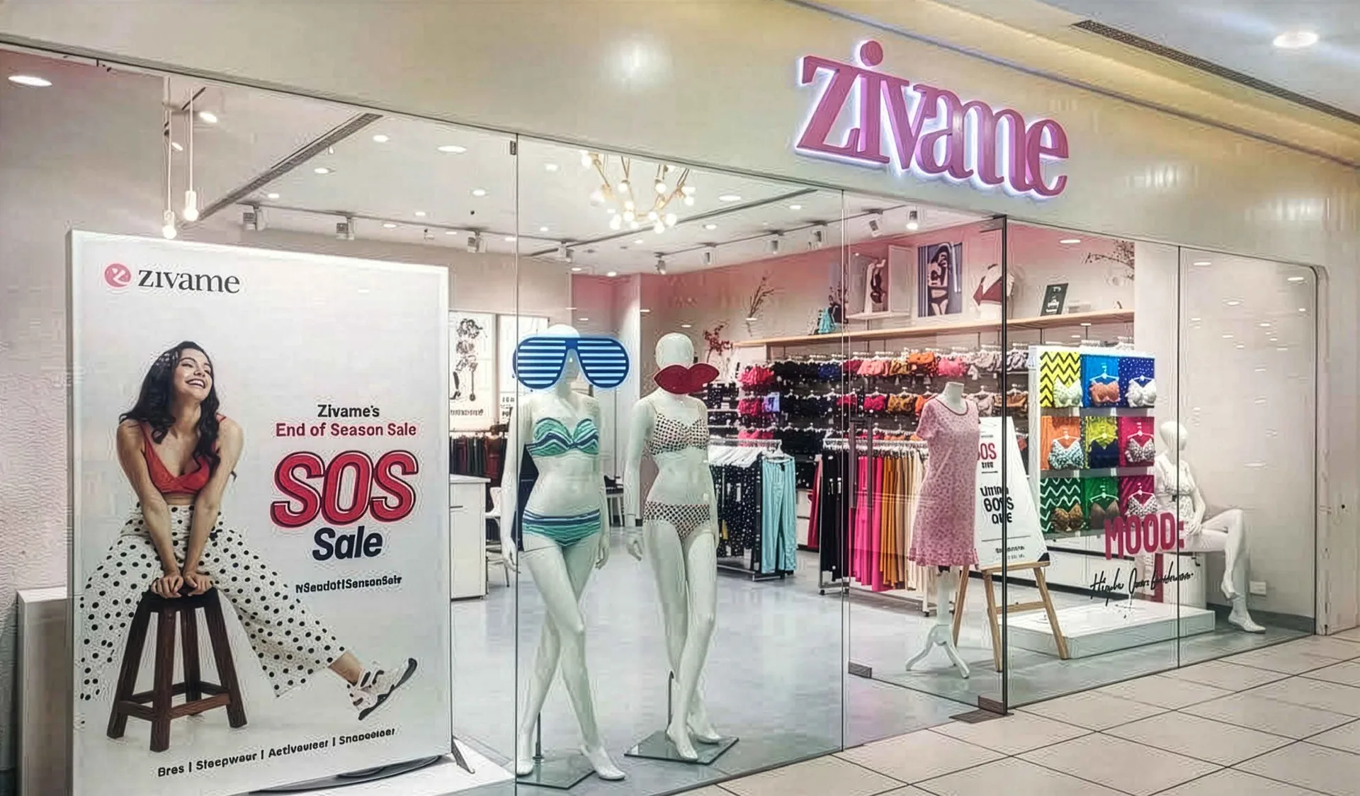 Whimsical playful grid window concept for Zivame, view 11